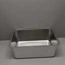 Kirecoo Stainless Steel Cat Litter Box - Metal High Sided Cat Pan, Large Stainless Steel Box, Indoor Litter Tray, Non Stick, No Smell, Easy to Clean, Pet Toilet Supplies for Kitten, Kitty, Rabbit (17.52" L x 13.58" W x 5.9" H)