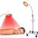 LHCYLDQ Infrared Light,275W Red Near Infrared Heat Lamp for Relieve Joint Pain and Muscle Aches,Adjustable Red Light Standing Lamp Set(White)