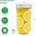 Flrolove Mason Jars 12 oz, Glass Jars with Airtight Lid,Canning Jars with Regular Lids and Bands 24 PACK, Ideal for Jam, Honey, Wedding Favors, Shower Favors, DIY Spice Jars