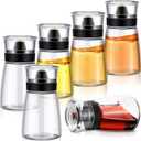 Nuanchu 6 Pcs Outdoor Oil Dispenser Bottle for Camping 5.4 oz Leakproof Cruet Dispenser Set Small Glass Soy Sauce Bottles Seasoning Bottle Vinegar Cruet for Picnic Kitchen Barbecue Frying Picnic