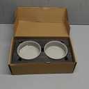 SPUNKYJUNKY Ceramic Dog and Cat Bowl with Wood Stand Non-Slip Matte Glaze Weighted Food Water Set for Cats &Small Dogs 13.5OZ (1.7 CUPS, Grey  2)