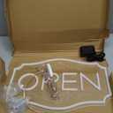 Open Sign for Business, LED Dimmable Neon Open Sign with 12V/2A Adapter, 16.5" x 10.5", White, Bright LED Visibility to Light Up Window, Wall, Bar, Coffee, Salon and Store