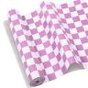 24in x 60ft Fabric Gingham Bulletin Board Paper Roll, Purple