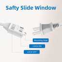 2 x TiFFCOFiO Indoor Extension Cord, 2 Prong 15 Feet Extension Cord, 3 Polarized Outlets with Safety Slide Windows,13A/1625W, 16 AWG, 1 Pack