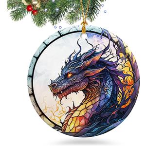 2 x Dragon Christmas Ornament 2025 Christmas Ornament Holidays Ornaments Christmas Tree Ornaments Hanging Accessories Navidad decoracion Xmas Dragon Lovers Gifts Ideas for Indoor Outdoor Decor