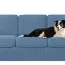 CHUN YI 7 Piece Sofa Covers for 3 Cushion Couch Covers, 3 Seater Stretch Couch Slipcover with 3 Separate Backrests and Cushions, Anti-Slip Washable Furniture Protector for Dogs Pets(Large,Denim Blue)