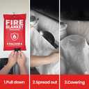 Fire Blanket 2 Pack 40"x40" CE Certified Fiberglass, Heat Resistant to 1076F No-Mess Fire Suppression for Kitchen, Grill, Car, Camping & Home Safety