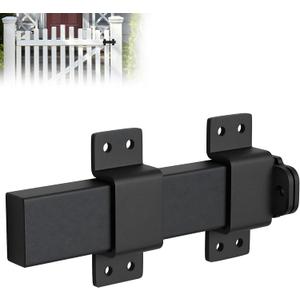 Heavy Duty Wooden Gate Slide Bolt Latch with Adjustable Security Lock Hole 7.5 Inch Matte Finish for Outdoor Fences PadlockFarmhouseFarmGardenShed BarnCourtyardCottagesBlack