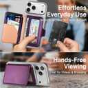 for MagSafe Wallet, Magnetic Phone Wallet RFID Blocking, Slim 5-8 Card Holder with Cash Slot & Clear ID Window, Minimalist Mag Safe Wallets for iPhone 17/16/15/14/13/12 Series, Amethyst Purple