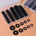 120Pcs Flat Rubber Washers Assortment Kit,16/18/20/25/30mm Black Washer, Vibration Absorbing Pads Sealing Rubber Washers for Faucets Garden Bolts Screws Hose Plumbing Shower Head- 5 Sizes