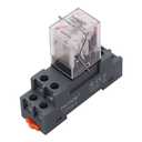 TWTADE/AC 220V Electromagnetic Power Coil Relay 10A 8 Pins DPDT 2NO 2NC with Indicator Light and Socket Base -YJ2N-LY