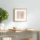 12x12 Wood Frame, Natural Oak 12x12 Picture Frames with Mat to 8x8(Openning Size is 7.6x7.6), Set of 1