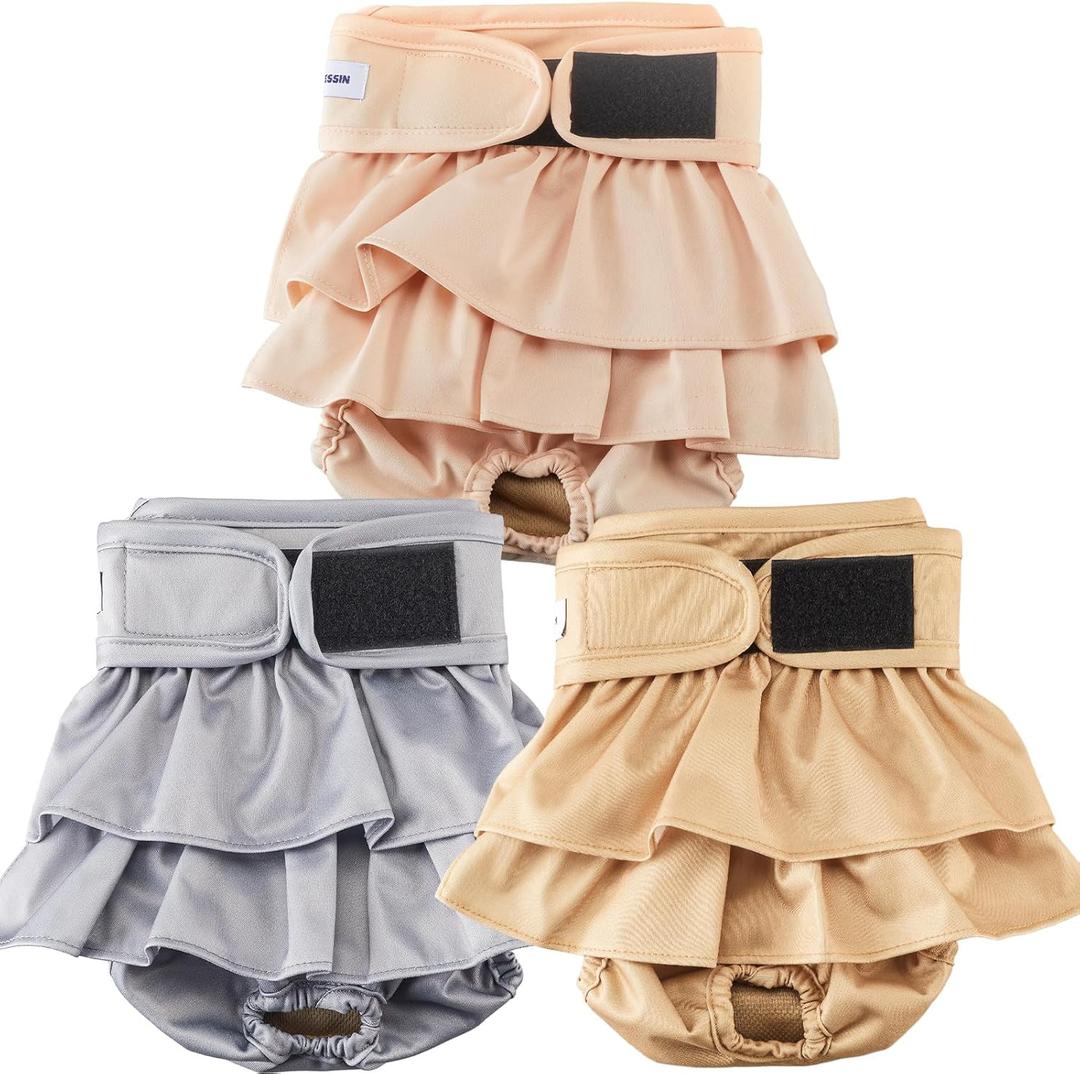 Reusable Dog Diapers Female Washable, Premium Doggie Diaper for Dogs, Pack of 3, Highly Absorbent Small Dog Diaper for Heat, Incontinence and Puppy Training(S) Reusable Dog Diapers Female Washable, Premium Doggie Diaper for Dogs, Pack of 3, Highly Absorbent Small Dog Diaper for Heat, Incontinence and Puppy Training(S)