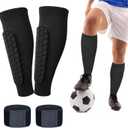 4 Pack Shin Guards Kids and Elastic Ankle Straps, Calf Compression Sleeve with Honeycomb Pads, Shin Guards Soccer, for Sprains, Achilles Pain, Sports Running (Small, Black)