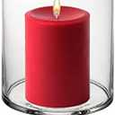 CYS EXCEL Glass Hurricane Pillar Candle Holder (H:6" W:3.75") | Multiple Size Choices Short Stem Candle Centerpieces | Stemmed Glass Cylinder Candle Vase