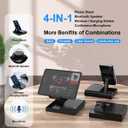 DOSS Cell Phone Stand with Bluetooth Speaker, 15W Wireless Charger and Anti-Slip Base,4-in-1 Function, 8H Playtime, Adjustable Holder, Compatible with Tablet (medium)