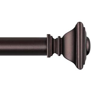 BRIOFOX Bronze Curtain Rods for Windows 66 to 120 Inch Heavy Duty Adjustable Length 1 Inch Diameter Window Curtain Rods for Indoor Ourdoors With Classic Square Finials