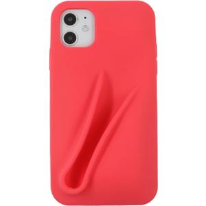 Soft Touch Silicone Lip Gloss Phone Case for iPhone 11, Minimalist Matte Design, Shockproof & Anti-Fingerprint Cover (Red)