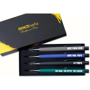 InnoBeta Papa Gifts, Ballpoint Pen Set of 4, Gift Ideas for Grandpa from Grandkids on Birthday, Christmas, Father's Day, Retirement