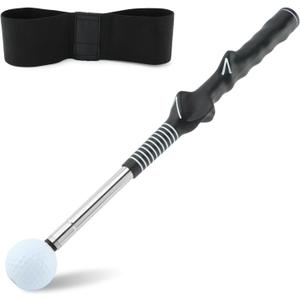 NINEFOX Golf Swing Pro Trainer: Portable Retractable Stick with Click Feedback for Enhanced Grip, Tempo & Consistency