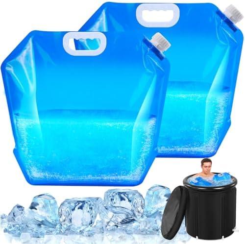 Palksky 2 PCS Ice Bath Bags, Cold Plunge Tub Accessories, Ice Baths at Home, Applicable to Cold Water Plunge Tub for Athletes, Portable Ice Barrel Cold Therapy (10L）