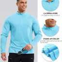 Haimont Men's UPF 50+ Sun Shirts 1/4 Zip Running Pullover Lightweight Long Sleeve for Hiking Golf, Moisture Wicking (Blue, M)