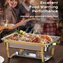 Chafing Dishes for Buffet 4 Pack, 9QT [Elegant Gold and Silver Colors] Food Warmers for Parties Buffet [Sturdy and High Grade] Chafing Dish Buffet Set for Any Party with Complete Set