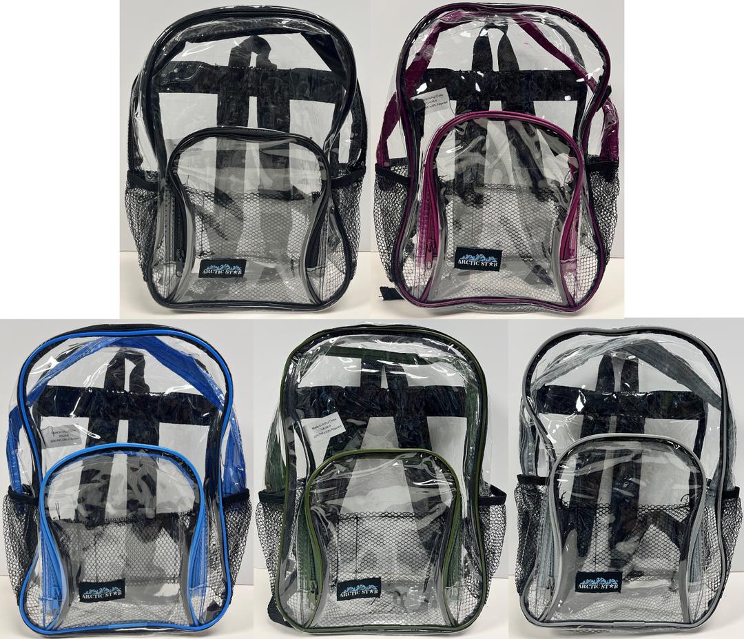 BULK Carton Arctic Star Clear Backpack - 13" - Minimum Order 1 Case of 24 - Bulk