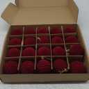 Waipfaru 20Pcs Velvet Ornaments for Christmas Tree, 2.36 Inch Burgundy Red Velvet Christmas Ornaments Balls Set, Shatterproof Flocked Hanging Ornament for Xmas Tree Wreath Garland Home Decor