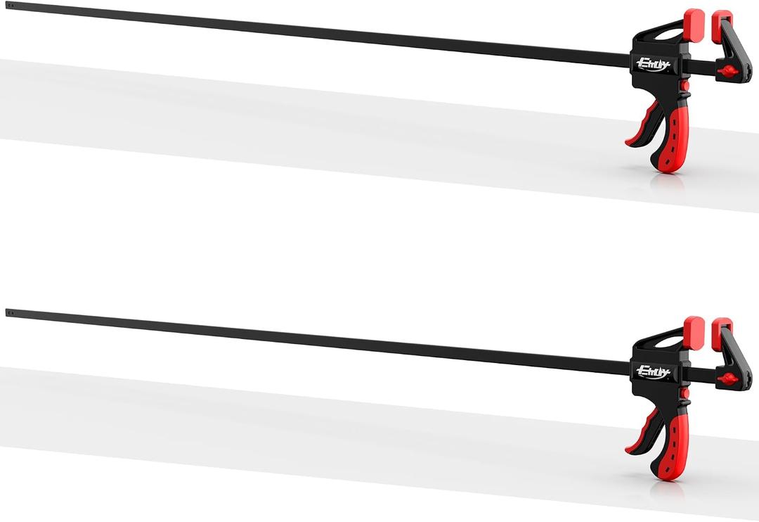 50" Bar Clamps for Woodworking 2-Piece, One-Handed Quick-Change F Clamp/Spreader with 130 LBS Load Limit, Wood Clamps for Gluing, Carpentry, DIY, and Woodworking