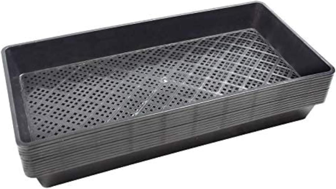 BeGrit 1020 Mesh Bottom Trays for Soil Blocking, Seedling Starter, Microgreen Plant Seed Tray 10'' x 21'' 10-Pack