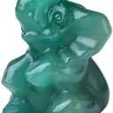 WUYOUSHI Green Aventurine Elephant Decor Figurine Crystals and Healing Stones Elephant Statue Polished Pocket Gemstones ​Bedroom Office Desk Home Decoration A Lucky Decoration