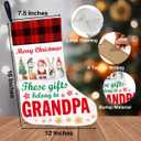 HOIJAUMAI Grandpa Christmas Stocking Gifts for Grandpa Papa New Grandpa Merry Christmas These Gifts Belong to Grandpa Xmas Stocking for Fireplace Stairs Wall Hanging Xmas Home Decor 18 x 12 Inches