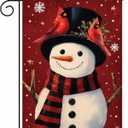 Snowman Christmas Garden Flag 12x18 Double Sided, Welcome Xmas Winter Yard Flag for Outside Farmhouse Decor