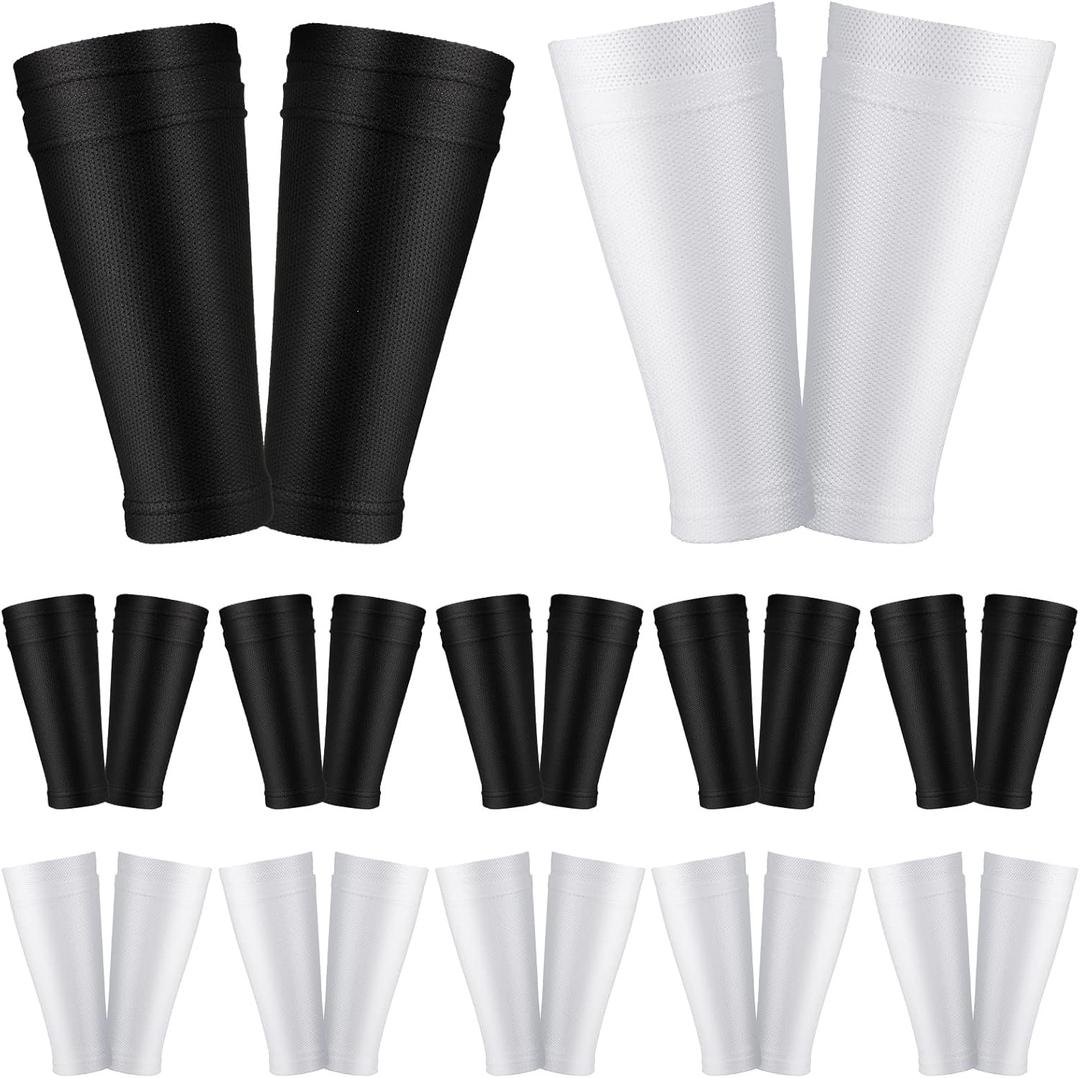 Skylety Soccer Shin Guard Sleeves Calf Compression Sleeves Football Leg Sleeve Compression Support Sports Sleeve Socks for Men and Women for Soccer Sport Running Cycling, upper width: 3.94 inches, lower width:3.05"