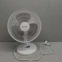 Comfort Zone 12 inch Table Fan with Adjustable Tilt, Wide Area Oscillation, Quiet Air Circulator Fan For Bedroom, 3 Speed Desktop Fan for Home Office, Push Button Controls, White