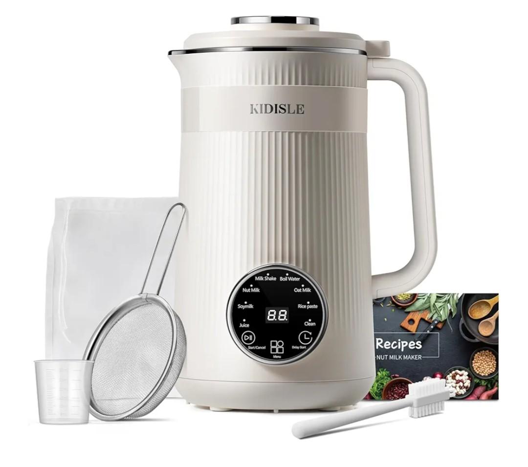 8 in 1 Nut Milk Maker Blender, 32oz Homemade Soy, Almond, Oat, Coconut, Plant Based and Non Dairy Beverages, Automatic Soybean Machine With Delay Start/Keep Warm/Boil Water, Cream