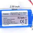 7.4V 2600mAh Rechargeable Battery Lithium li ion Batteries with XH2.54-2P Connector for Electronics, Lighting, Equipment 7.4v Battery Pack