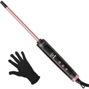 Ufree 3/8 Inch Small Curling Iron, 9 Temperature Setting Curling Wand for Long & Short Hair, Ceramic Small Barrel Curling Iron with LCD Display, Dual Voltage Hair Curlers, Women Gifts