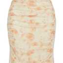 GORGLITTER Women's Floral Ruched Bodycon Midi Dress Mesh Sleeveless Fishtail Cami Dresses (X-Large)