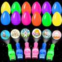 Easter Eggs Fillers, 12Pack Prefilled Easter Eggs with Finger Lights Toys, Easter Basket Stuffers for Kids Teens Boys Girls, Grow in The Dark, Classroom Treasure Box, Party Favors for Egg Hunt