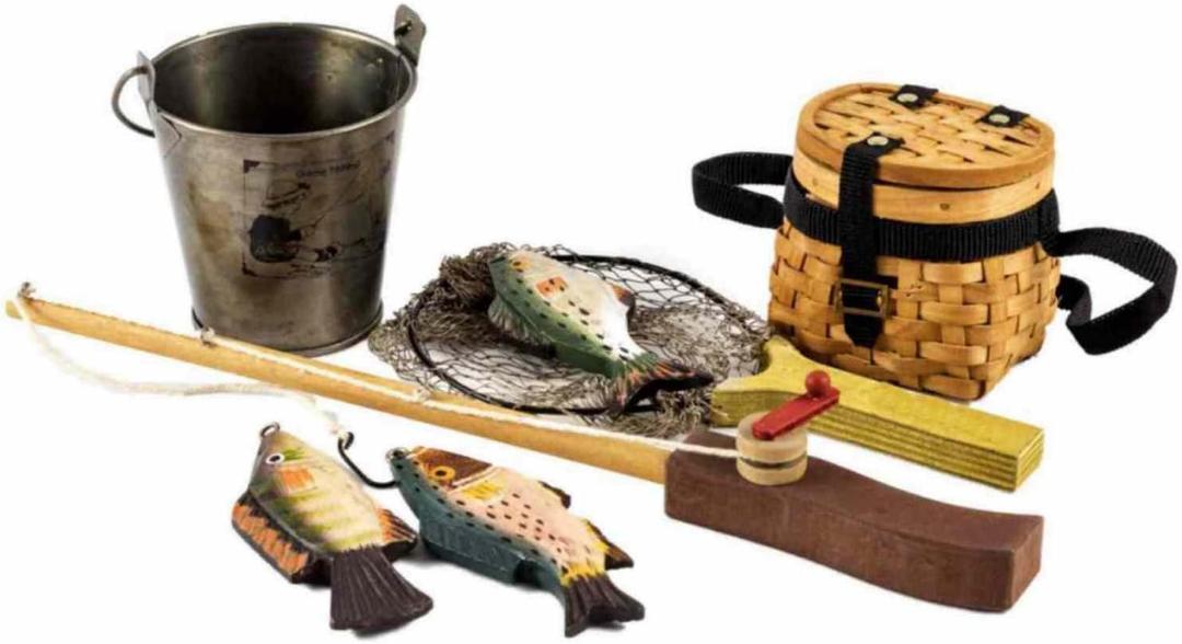 The Queen's Treasures 18 Inch Doll Accessories, Fishing Adventure Set Fishing Pole, Net, and 3 Fish, Compatible For Use With American Girl Dolls