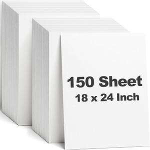 150 Sheets Heavyweight Tagboard 18 x 24 Inches White Poster Paper Large Poster Board Bulk for DIY Drawing Art Craft Project Presentation