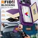 Vizvera for iPhone 17 Pro Case Wallet RFlD [Cards Holder][Camera Control][Camera Cover] Full Body Rugged Shockproof Silicone Protective Phone Case for iPhone 17 Pro 6.3'' 2025(Purple)
