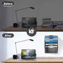 EASEPRES 5 Pocket Mesh Hanging Wall File Organizer, Wall Mounted Mail Paper Document Folder Holder, Clipboard Storage Organization Magazine Rack with Nametag Label for Office Home School, Black