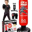Kids Inflatable Punching Bag Toys: 4 Modes Interactive Boxing Game Stand Set with Music LED Lights Air Pump - Christmas Birthday Gifts Sports Play for Boys Girls Ages 6 7 8 9 10 11 12 Year Old