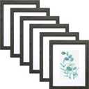 SESEAT 8x10 Picture Frame Dark Gray Set of 6, Display Pictures 5x7 With mat or 8x10 Without Mat
