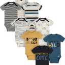 Onesies Brand Baby Boys' 8-pack Short Sleeve Mix & Match Bodysuits (Blue)