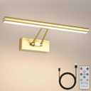 Picture Light,13.5" Art Light, Picture Light Battery Operated,3CCT Picture Frame Light,Wireless Picture Lights for Painting,Wall Display, Photo,Library Gold-Painted