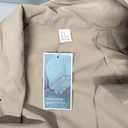 GORGLITTER Women's Cropped Short Trench Coat Jacket Blazer Fall Trendy Long Sleeve Belt Business Casual Work Outerwear Khaki Medium